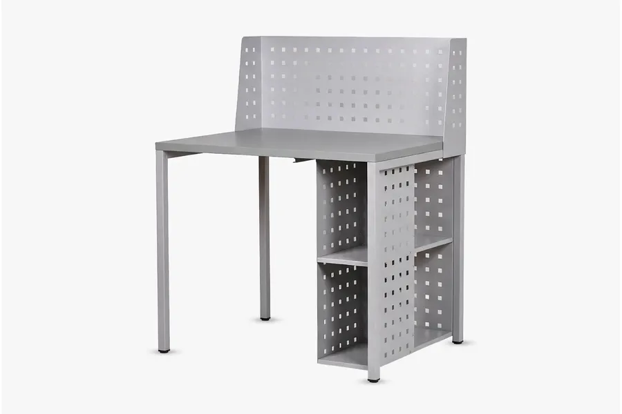 Schulpult SAO mit Tischblatt RAL 7047 und Gestell RAL 9007 von ADUKA