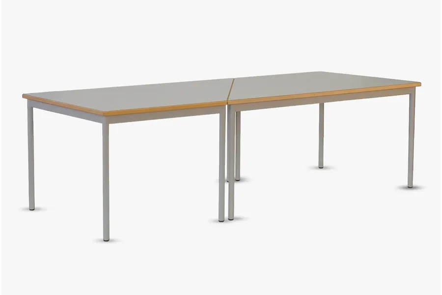 Trapeztisch TITAN mit Tischblatt RAL 7047 und Gestell RAL 9007 von ADUKA